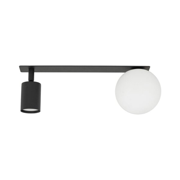 Deckenspot flexibel Glas Metall Schwarz 43 cm GU10 Glas