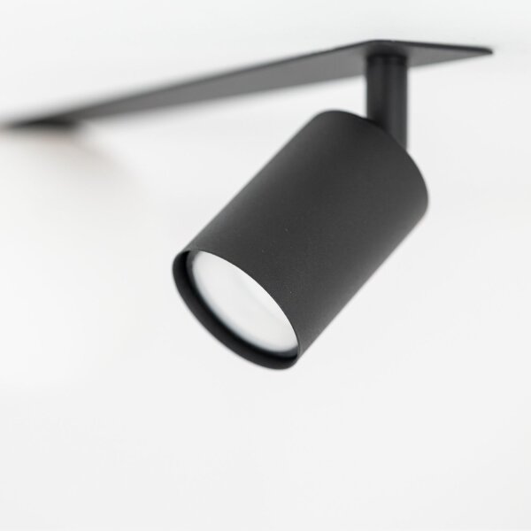 Deckenspot flexibel Glas Metall Schwarz 43 cm GU10 Glas