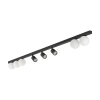 Deckenleuchte Schwarz Weiß Metall Glas 180 cm GU10 G9