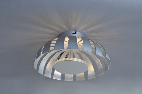 LED Deckenleuchte Silber 1100lm rund 26cm FLARE