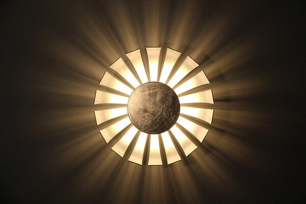 LED Deckenleuchte Silber 1100lm rund 26cm FLARE