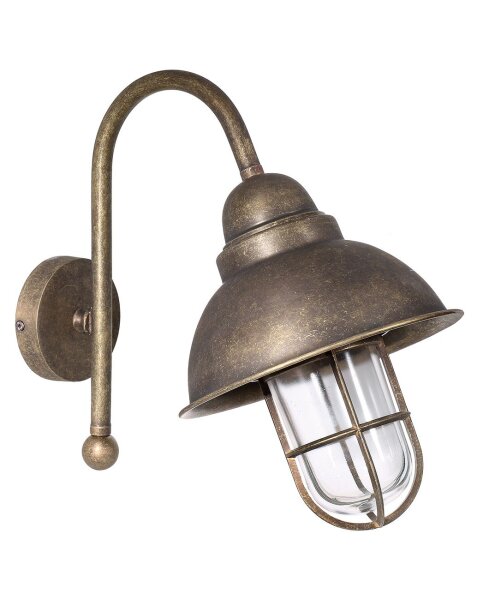 Maritime Wandlaterne Messing massiv IP44 Bronze Antik