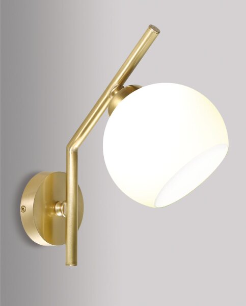 Design Wandlampe Messing Glas TRIVIA Schlafzimmer