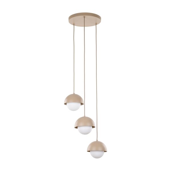Pendelleuchte Beige Stahl Glas B:31,5 cm G9 3-flammig