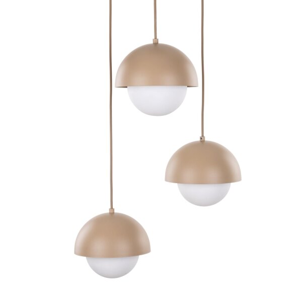 Pendelleuchte Beige Stahl Glas B:31,5 cm G9 3-flammig