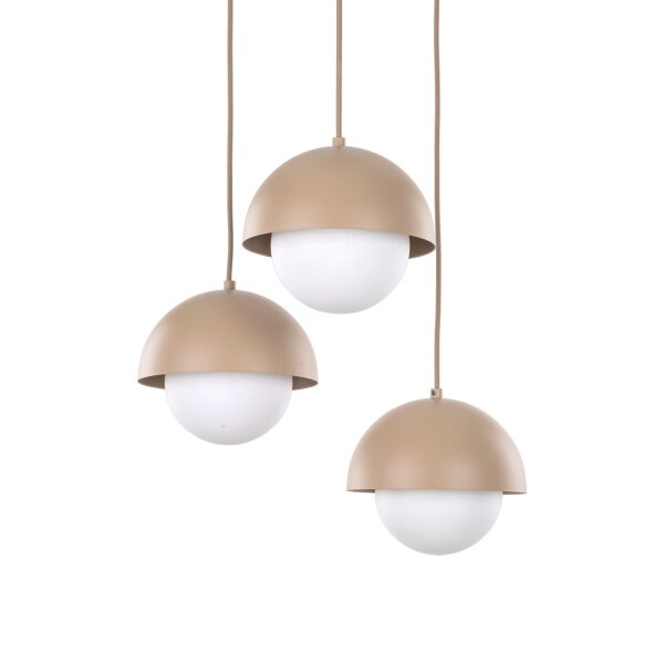 Pendelleuchte Beige Stahl Glas B:31,5 cm G9 3-flammig