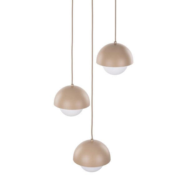 Pendelleuchte Beige Stahl Glas B:31,5 cm G9 3-flammig
