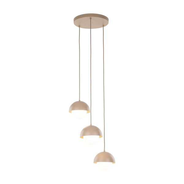 Pendelleuchte Beige Stahl Glas B:31,5 cm G9 3-flammig