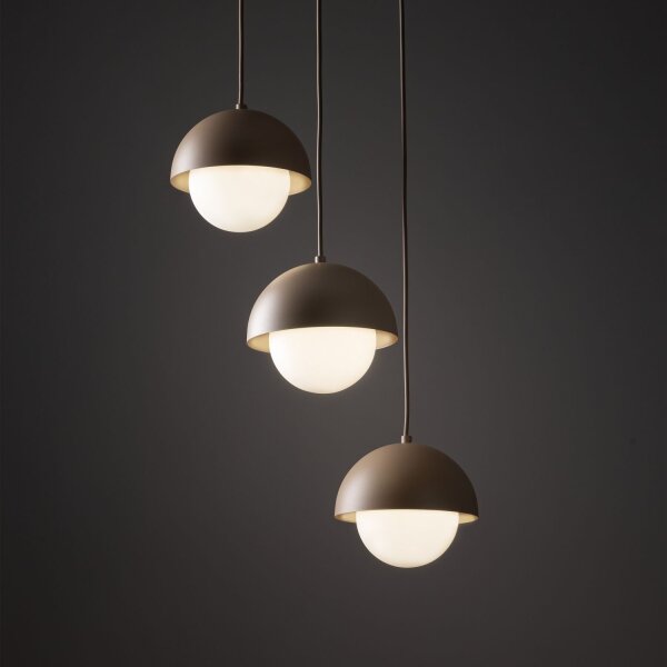 Pendelleuchte Beige Stahl Glas B:31,5 cm G9 3-flammig