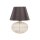 Tischlampe Glas Braun E27 40 cm zeitlos Stoff Bernstein