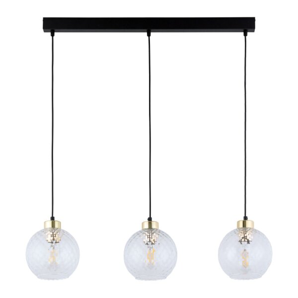 Pendellampe Glas modern 82 cm Transparent E27 Schwarz