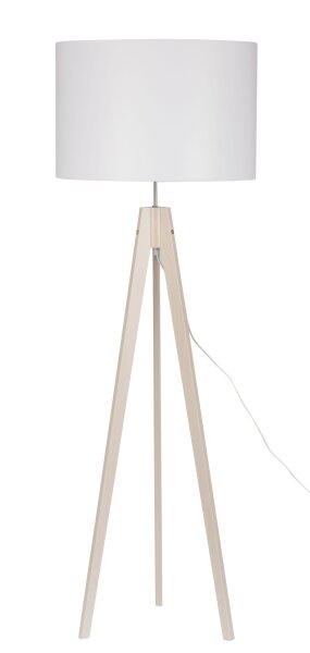 Stehleuchte Natur Holz 140 cm E27 skandinavisch Stoff