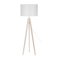 Stehleuchte Natur Holz 140 cm E27 skandinavisch Stoff