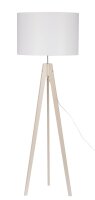 Stehleuchte Natur Holz 140 cm E27 skandinavisch Stoff