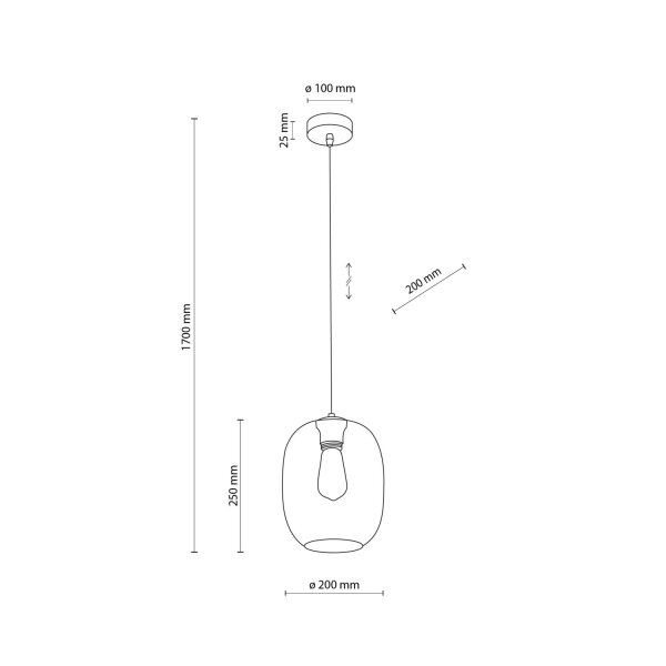 Pendelleuchte Glas Transparent E27 B:20 cm modern Stahl
