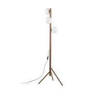 Stehleuchte Wei&szlig; stilvoll 150 cm Holz G9 Tripod Glas