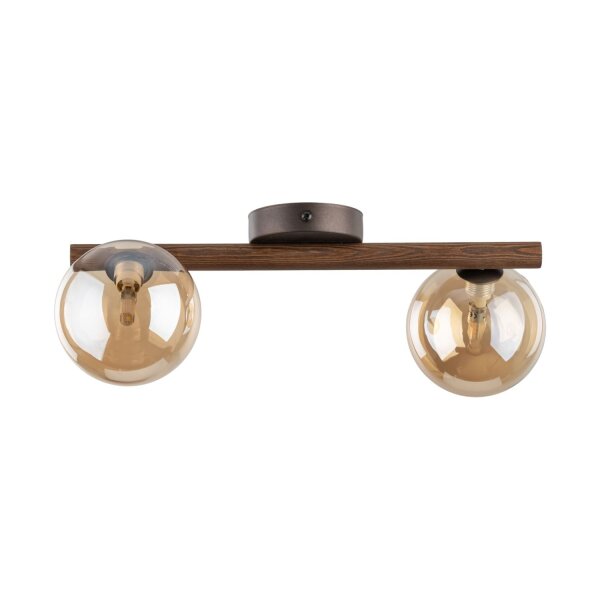 Deckenleuchte Holz Braun G9 42 cm stilvoll Glas modern