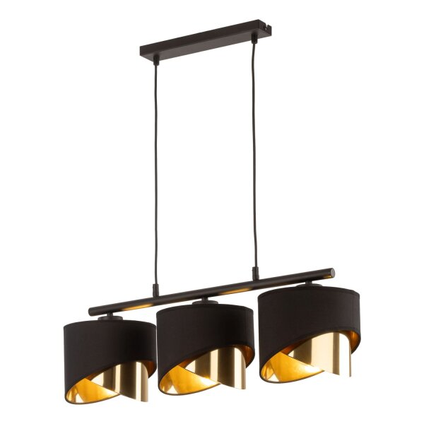 Pendelleuchte Schwarz modern 70 cm Metall E27 3-flammig