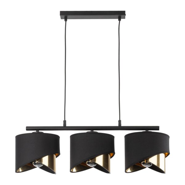Pendelleuchte Schwarz modern 70 cm Metall E27 3-flammig