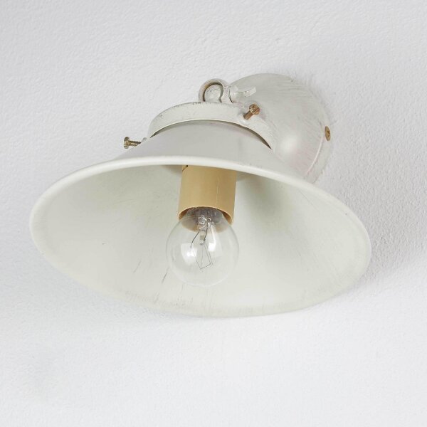 Wandleuchte Weiß Gold Shabby Chic aus Messing