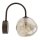 Wandleuchte Metall Braun B:15 cm G9 Glas Cognac