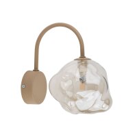 Wandleuchte Metall Beige G9 B:15 cm Glas Cognac