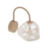 Wandleuchte Metall Beige G9 B:15 cm Glas Cognac