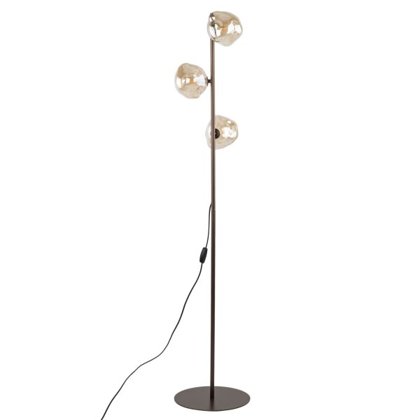 Stehleuchte Metall Glas 151 cm G9 Braun Cognac