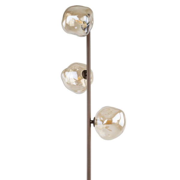 Stehleuchte Metall Glas 151 cm G9 Braun Cognac