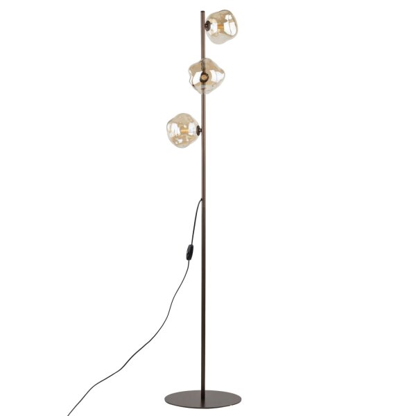 Stehleuchte Metall Glas 151 cm G9 Braun Cognac