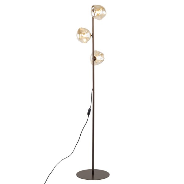 Stehleuchte Metall Glas 151 cm G9 Braun Cognac