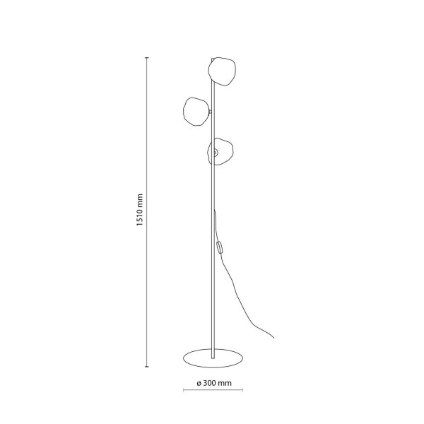 Stehleuchte Metall Glas 151 cm G9 Braun Cognac