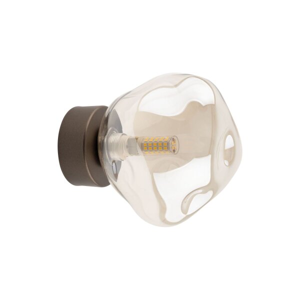 Deckenleuchte Braun modern 17 cm Metall G9 Cognac Glas