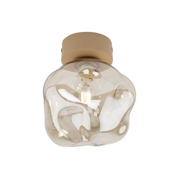 Moderne Deckenleuchte Beige Cognac Metall B:15 cm G9