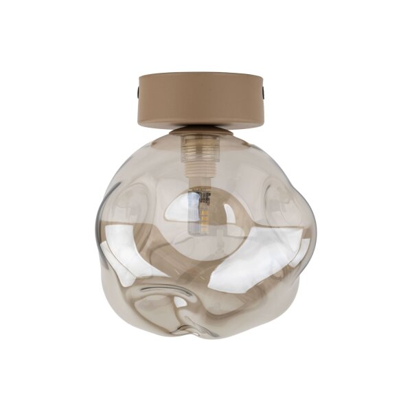 Moderne Deckenleuchte Beige Cognac Metall B:15 cm G9