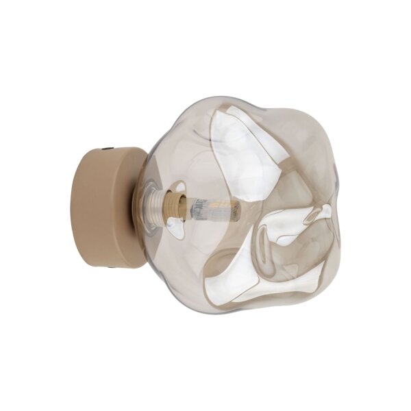 Moderne Deckenleuchte Beige Cognac Metall B:15 cm G9