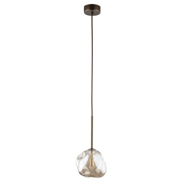 Pendelleuchte Braun Metall B:15 cm G9 Glas in Cognac