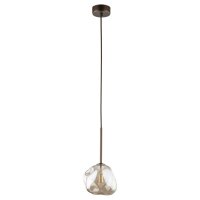 Pendelleuchte Braun Metall B:15 cm G9 Glas in Cognac