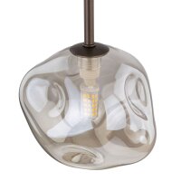 Pendelleuchte Braun Metall B:15 cm G9 Glas in Cognac