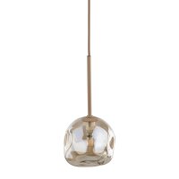 Pendelleuchte Beige Cognac Metall Glas B:15 cm G9
