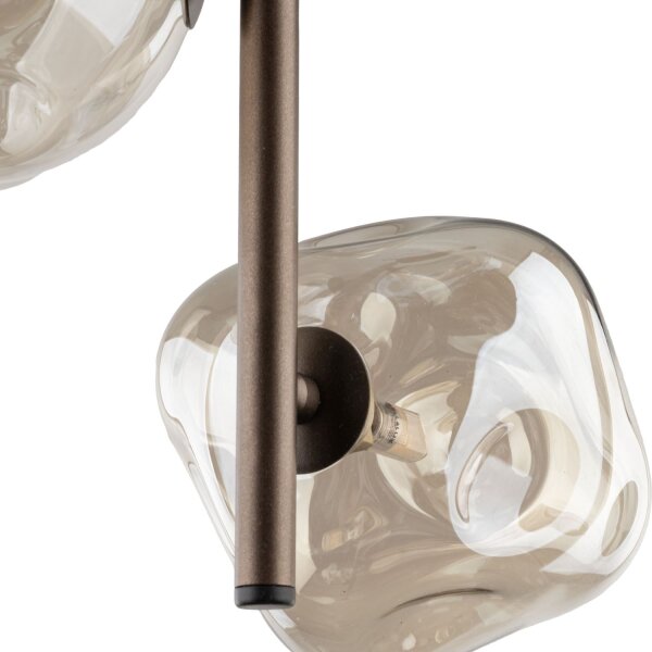 Pendelleuchte Glas Metall B:29 cm G9 in Cognac Braun