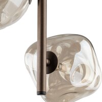 Pendelleuchte Glas Metall B:29 cm G9 in Cognac Braun