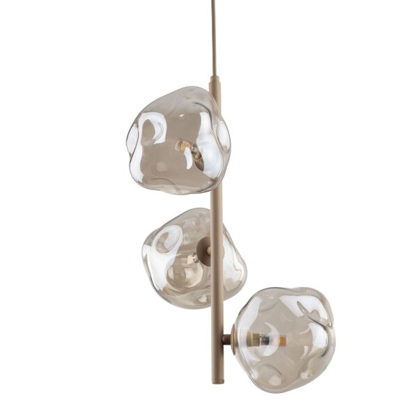 Pendelleuchte Glas Metall Cognac Beige G9 B:29 cm