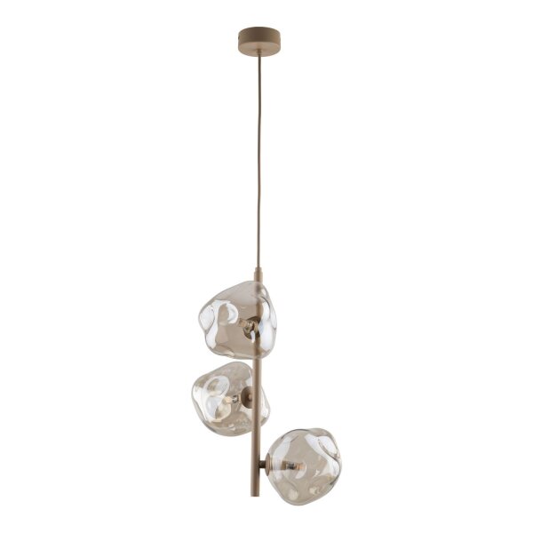 Pendelleuchte Glas Metall Cognac Beige G9 B:29 cm