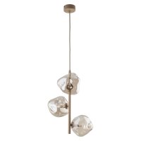 Pendelleuchte Glas Metall Cognac Beige G9 B:29 cm
