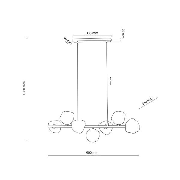 Pendelleuchte Metall modern 90 cm Braun G9 Elegant