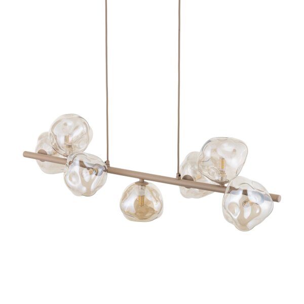 Pendelleuchte zeitlos Metall Beige 90 cm G9 7-flammig