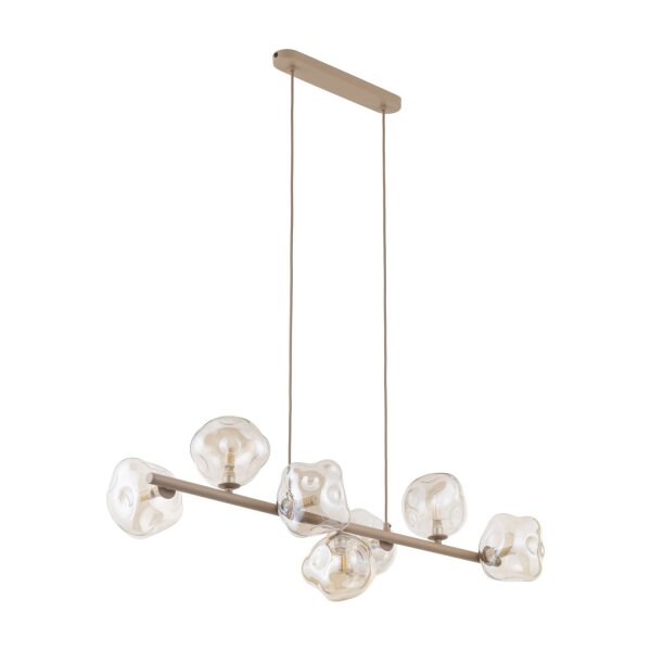 Pendelleuchte zeitlos Metall Beige 90 cm G9 7-flammig