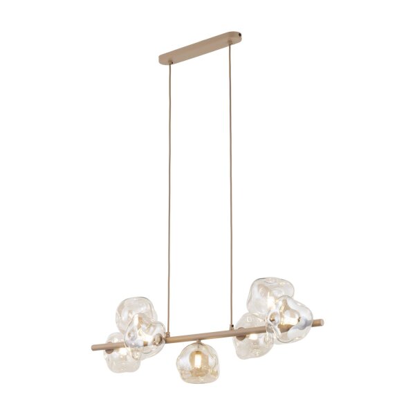 Pendelleuchte zeitlos Metall Beige 90 cm G9 7-flammig