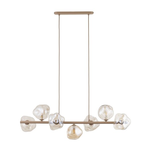 Pendelleuchte zeitlos Metall Beige 90 cm G9 7-flammig